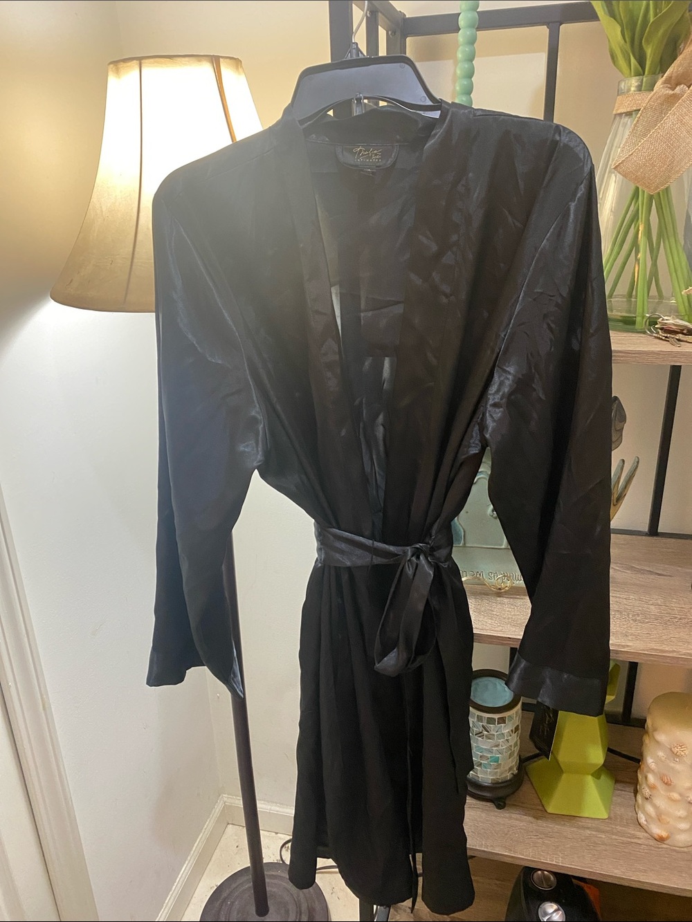 Thalia Sodi Black Satin Robe